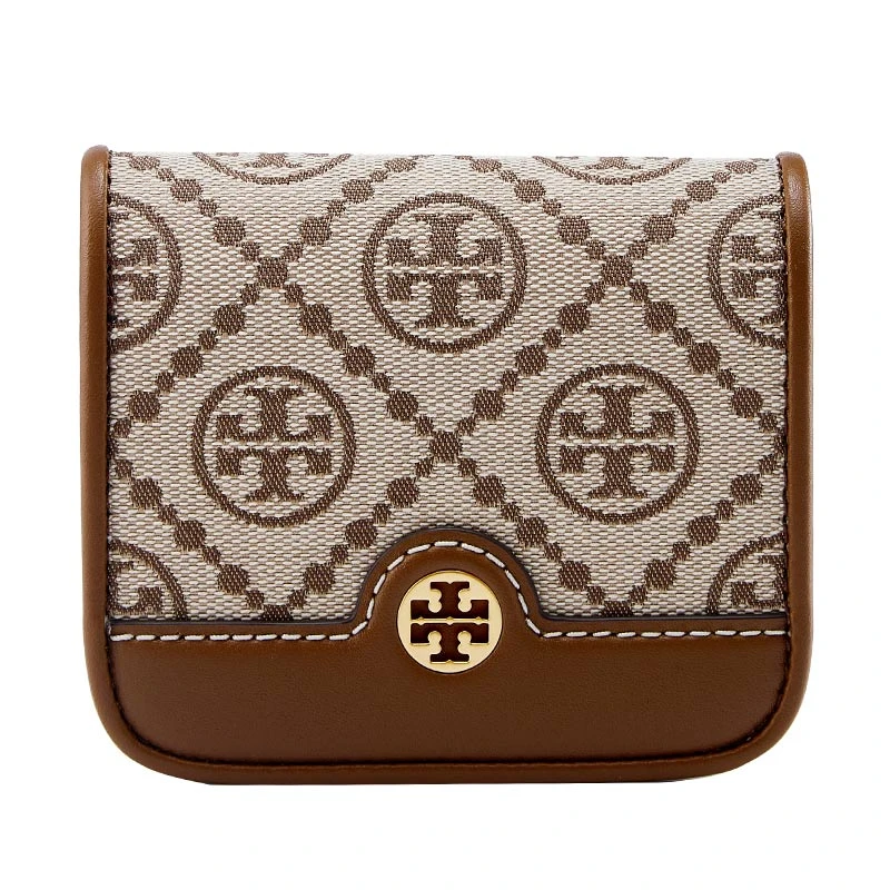 商品[国内直发] Tory Burch|TORY BURCH 托里伯奇TB钱包 女士随身便携时尚金属徽标经典logo提花钱包134532-371,价格¥1110,第1张图片