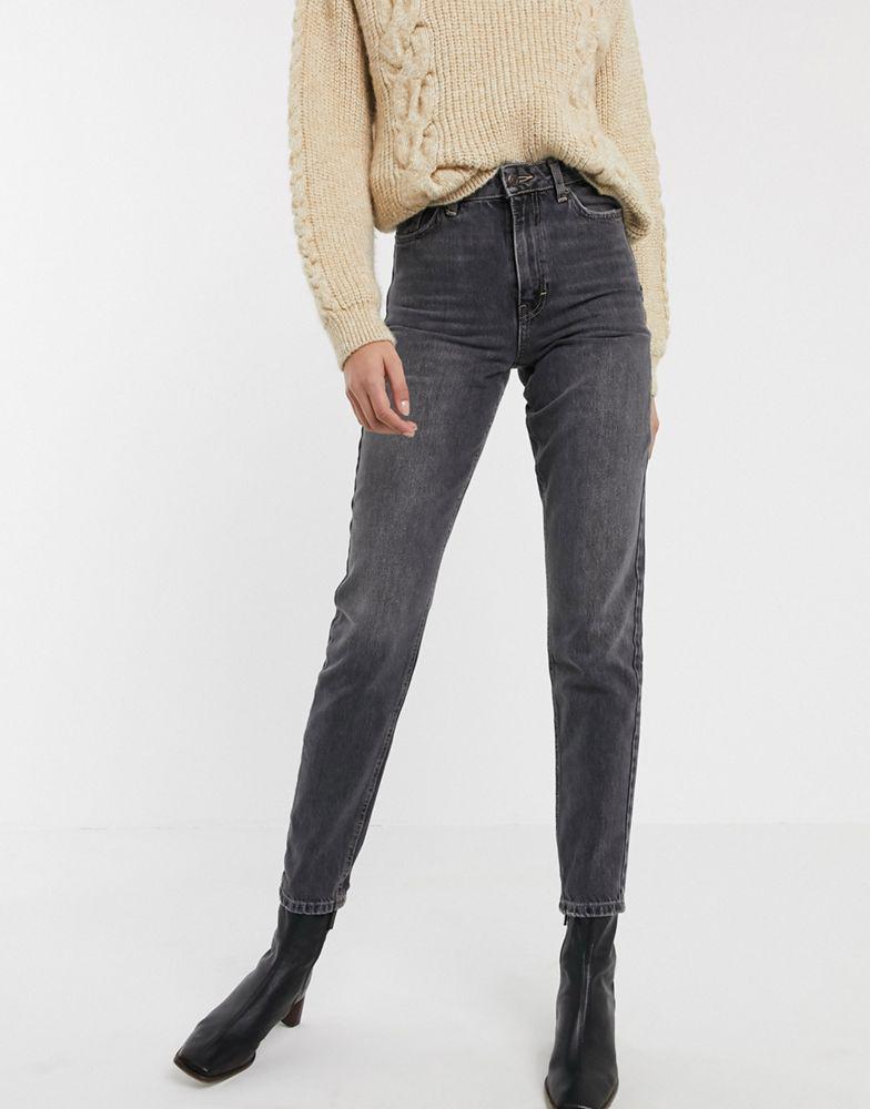 Topshop Tall mom jeans in washed black商品第3张图片规格展示