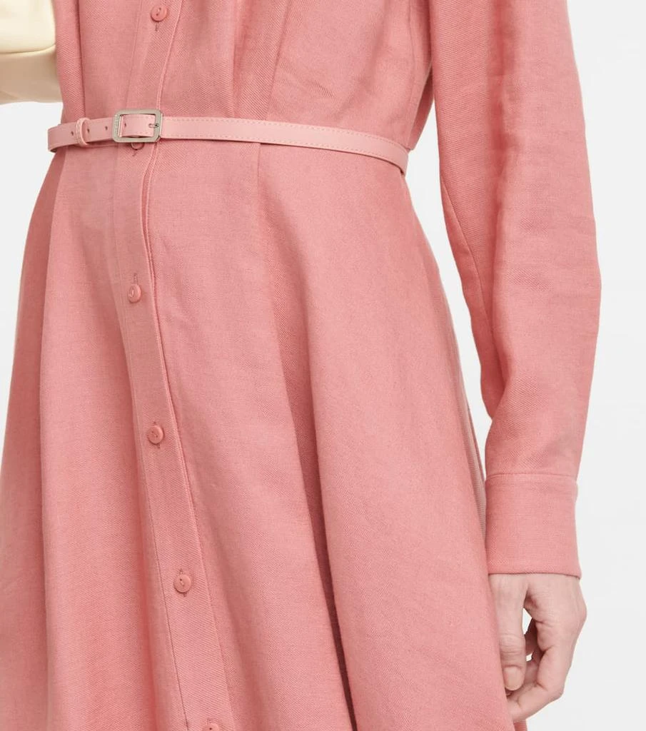 商品Loro Piana|Lucienne belted linen shirt dress,价格¥19811,第5张图片详细描述