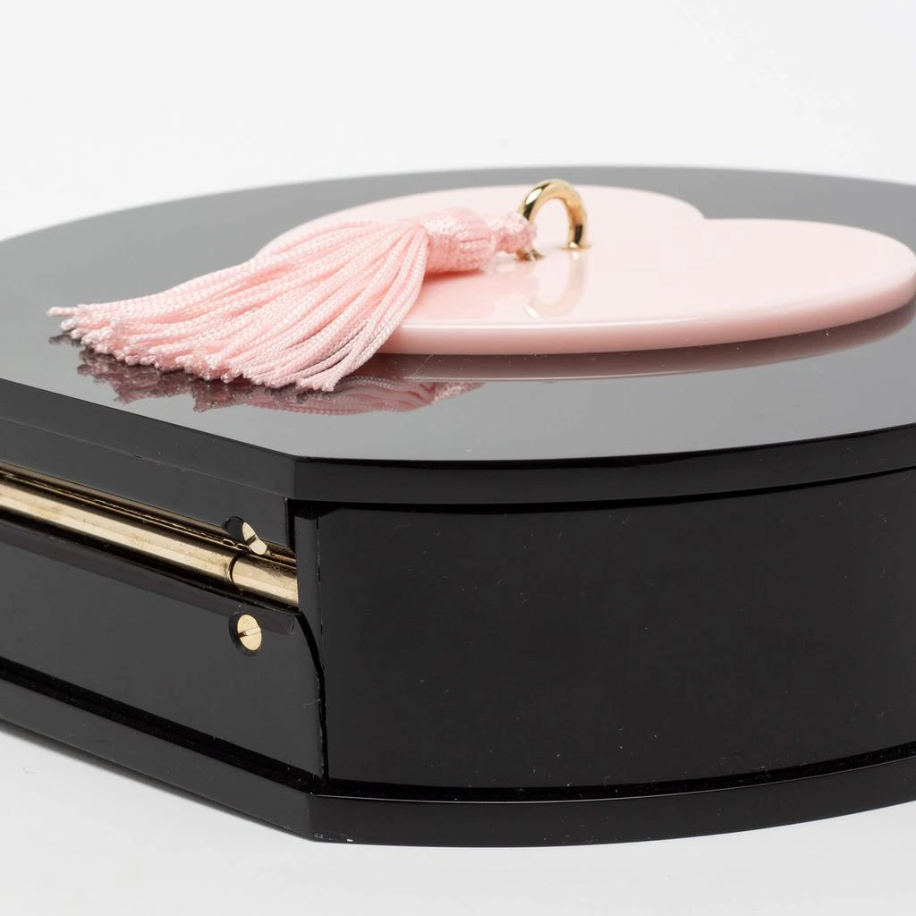 Charlotte Olympia Black/Pink Perspex Such a Tease Tassel Clutch 商品