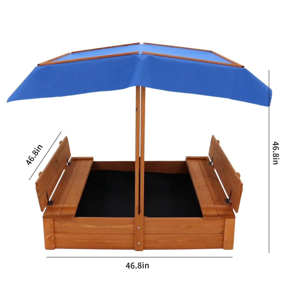 Streamdale Wood Sandbox with cover and 2 bench seats 商品