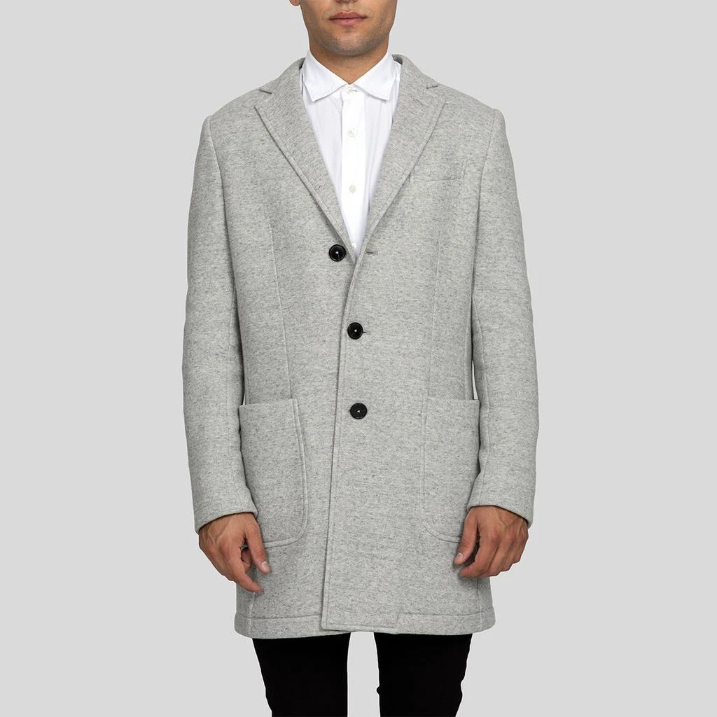 商品PAL ZILERI|Light Teal Grey Classic Coat,价格¥5698,第1张图片