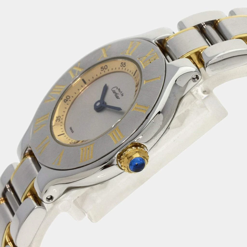 商品[二手商品] Cartier|Cartier Silver Gold Plated Stainless Steel Must 21 W10073R6 Women's Wristwatch 28 mm,价格¥11333,第2张图片详细描述