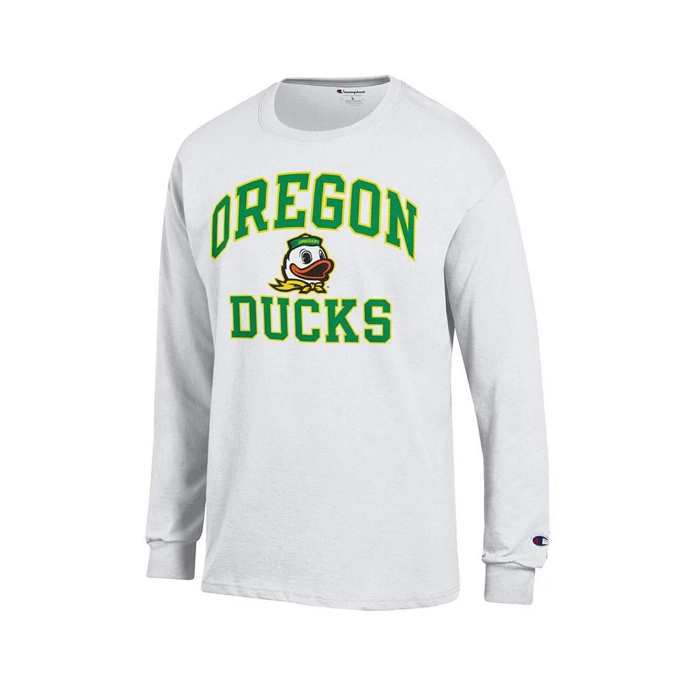 商品CHAMPION|Men's White Oregon Ducks High Motor Long Sleeve T-shirt,价格¥185,第2张图片详细描述