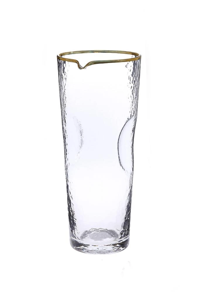 商品Classic Touch Decor|Pebble Glass Water Pitcher with Gold Rim,价格¥360,第1张图片