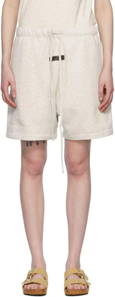 商品Essentials|Off-White Cotton Shorts,价格¥584,第1张图片