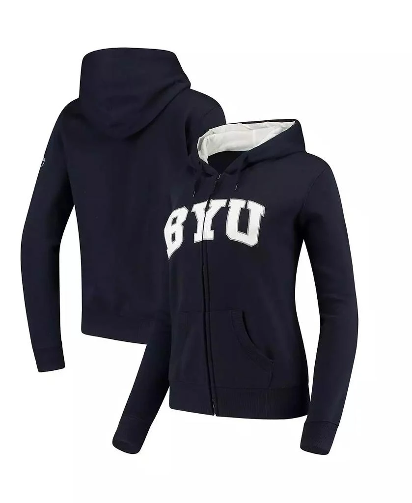 商品Colosseum|Women's Stadium Athletic Navy BYU Cougars Arched Name Full-Zip Hoodie,价格¥308,第1张图片
