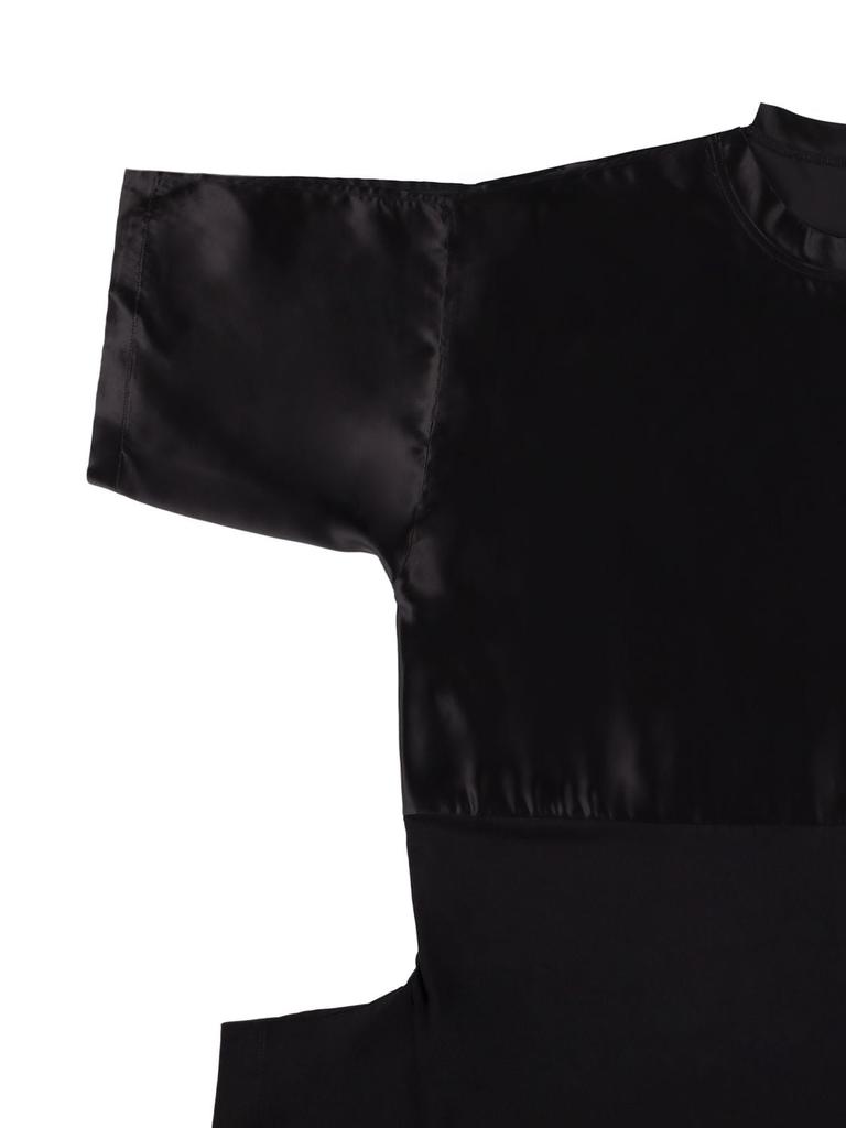 Cotton Jersey & Satin T-shirt Dress商品第3张图片规格展示