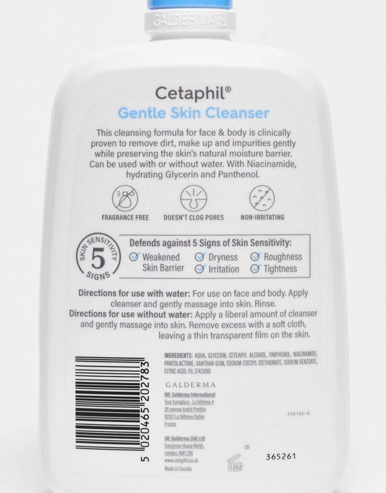 商品Cetaphil|Cetaphil Gentle Skin Cleanser Wash 1L,价格¥193,第2张图片详细描述