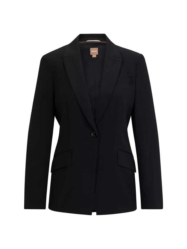 商品Hugo Boss|Regular-Fit Jacket In Virgin Wool With Slit Cuffs,价格¥4458,第1张图片