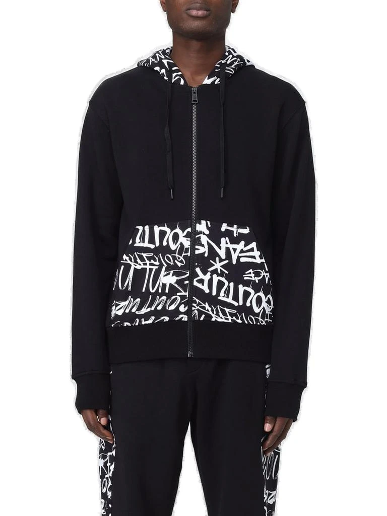 商品Versace|Versace Jeans Couture Graffiti-Printed Zip-Up Drawstring Hoodie,价格¥1495,第1张图片