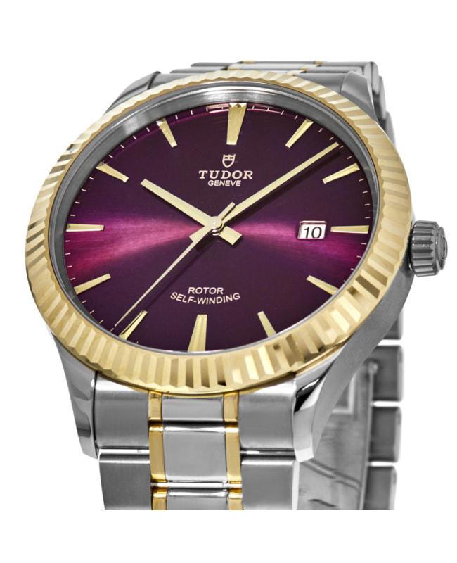 Tudor Style 41mm Burgundy Dial Stainless Steel Men's Watch M12713-0013商品第2张图片规格展示