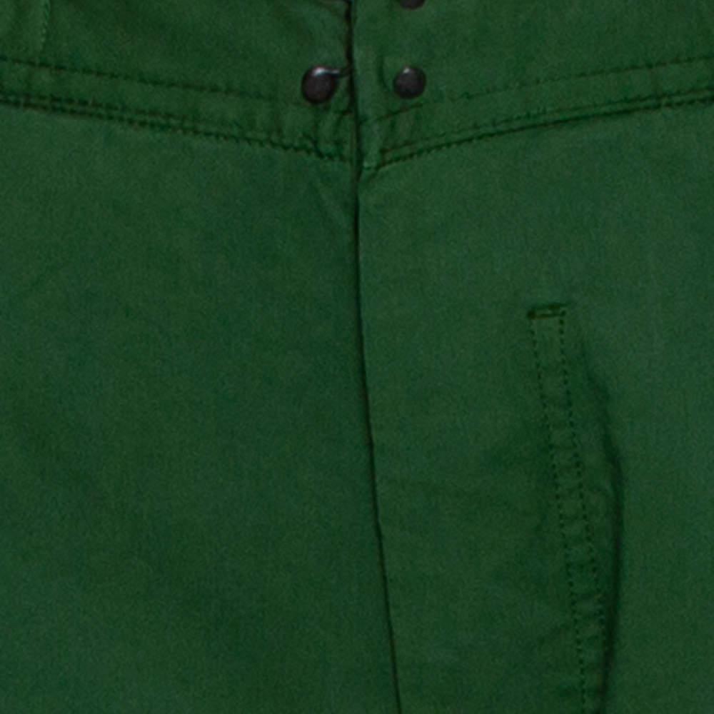 Stone Island Green Stretch Cotton Regular Fit Trousers L商品第4张图片规格展示