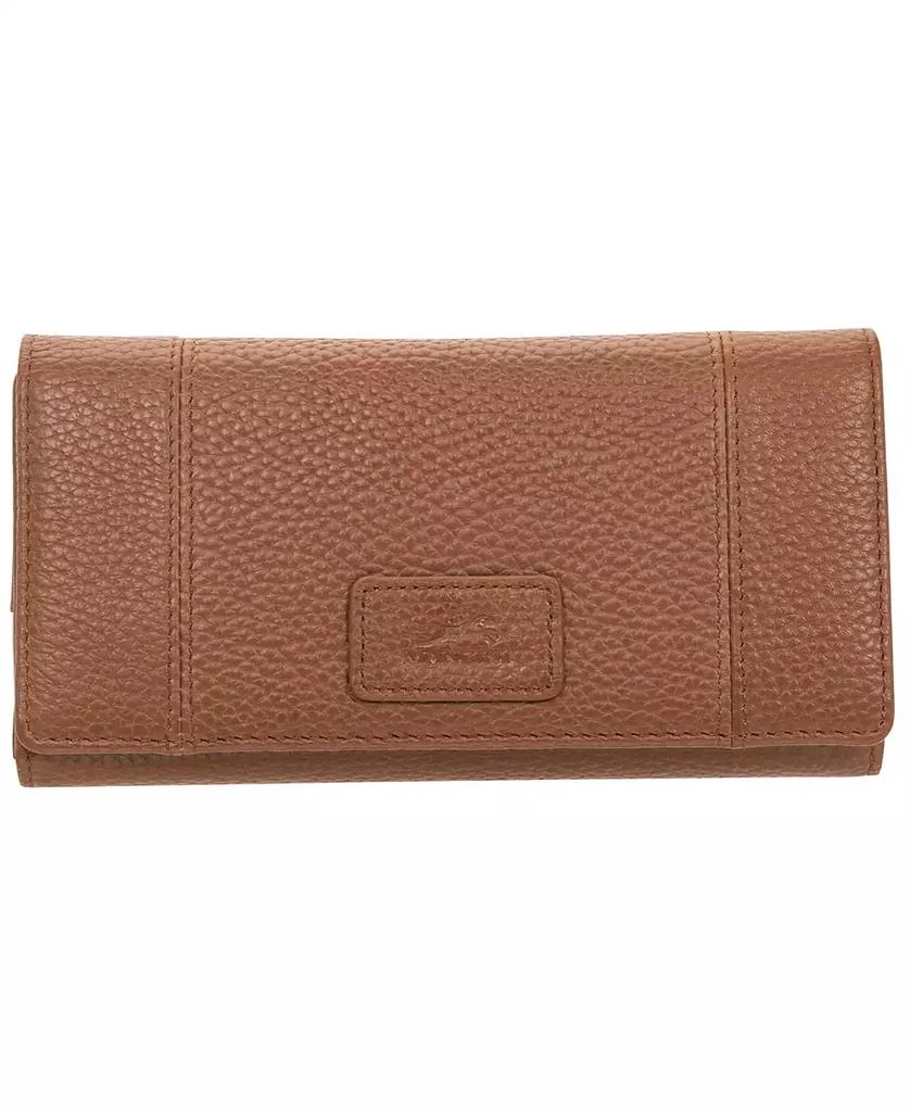 商品Mancini Leather Goods|Women's Pebbled Collection RFID Secure Trifold Wing Wallet,价格¥579,第1张图片