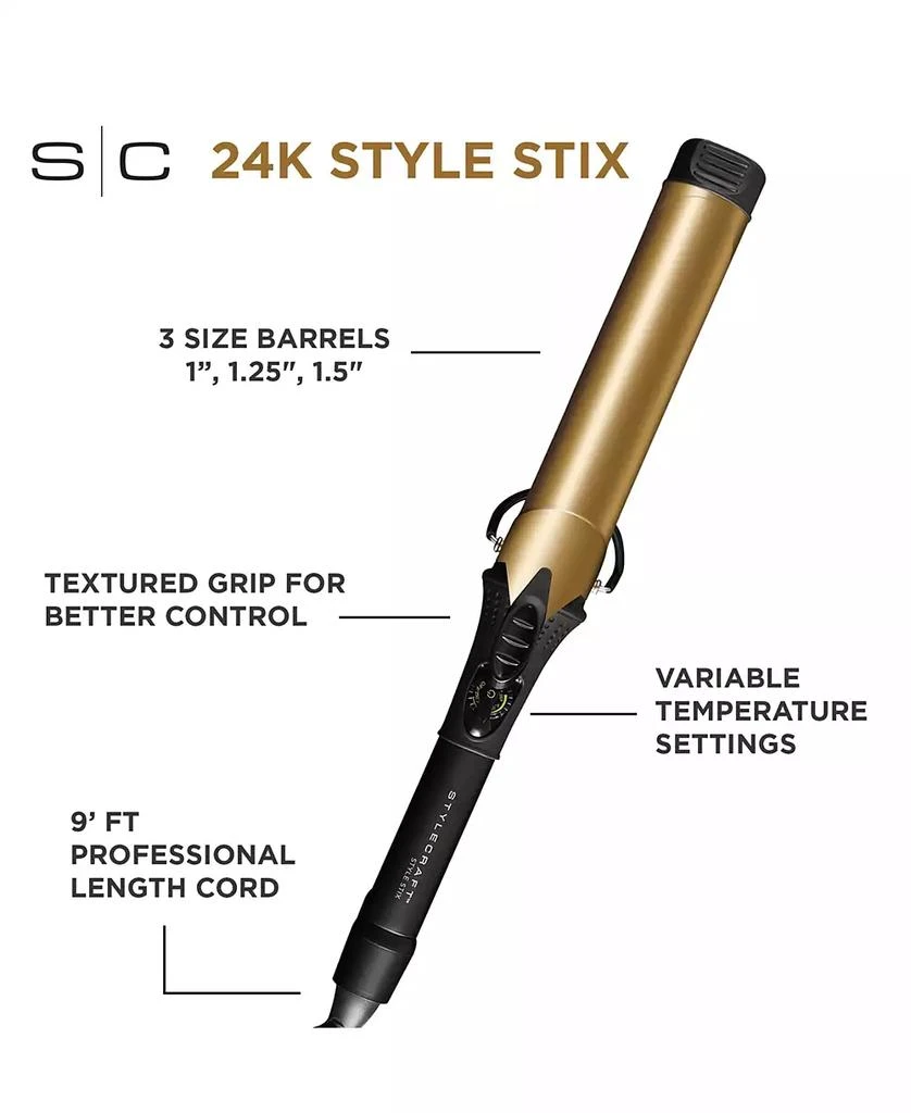 24K Style Stix Long-Barrel Spring Hair Curling Iron 1/2" 商品