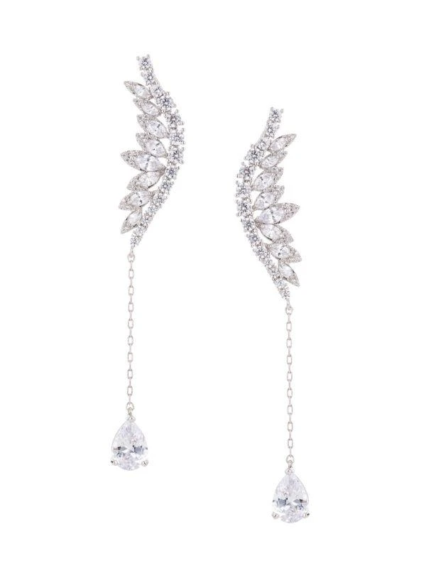 商品Eye Candy LA|Luxe Rhodium Plated Mystical Clear Cubic Zirconia Drop Earrings,价格¥272,第1张图片