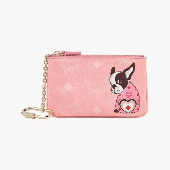 商品MCM|MCM Visetos钥匙包粉色女款 MYKCATA01QZ001-BLOSSOM PINK VISETOS,价格¥2047,第1张图片