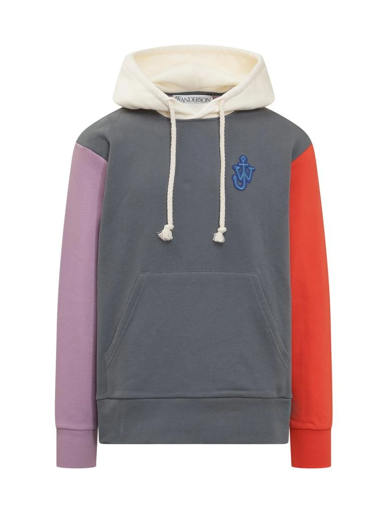 商品JW Anderson|JW Anderson Logo Embroidered Colour-Block Hoodie,价格¥1201,第1张图片