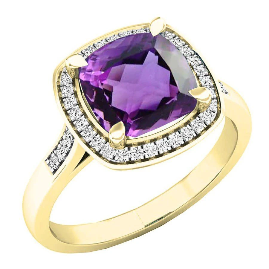商品Dazzling Rock|Dazzling Rock Ladies 10k Gold Purple Amethyst Engagement Ring,价格¥2236,第1张图片