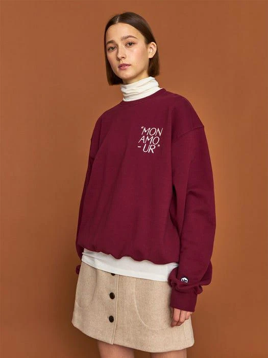 商品HIDDEN FOREST MARKET|MON AMOUR Sweatshirt_Burgundy,价格¥721,第1张图片