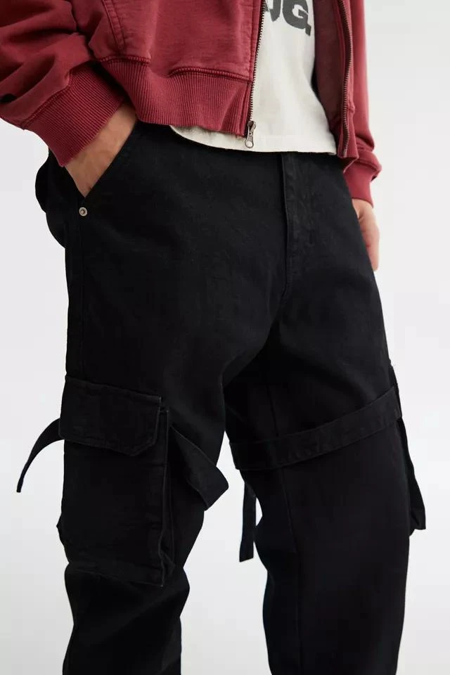 商品BDG|BDG Slim Flared Cargo Jean – Waxed Coated Black,价格¥739,第3张图片详细描述