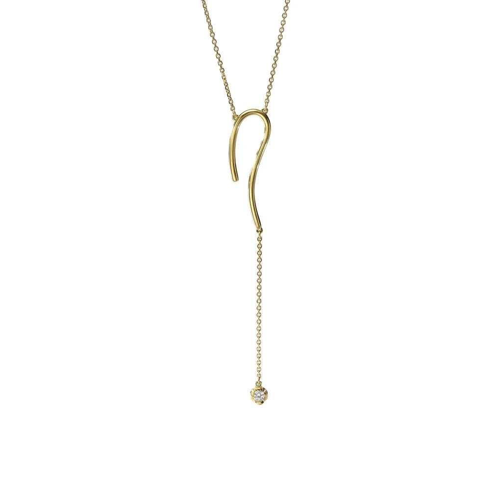 商品AME|Âme Q 18K Yellow Gold, Lab-Grown Diamond Question Pendant Necklace,价格¥11855,第2张图片详细描述