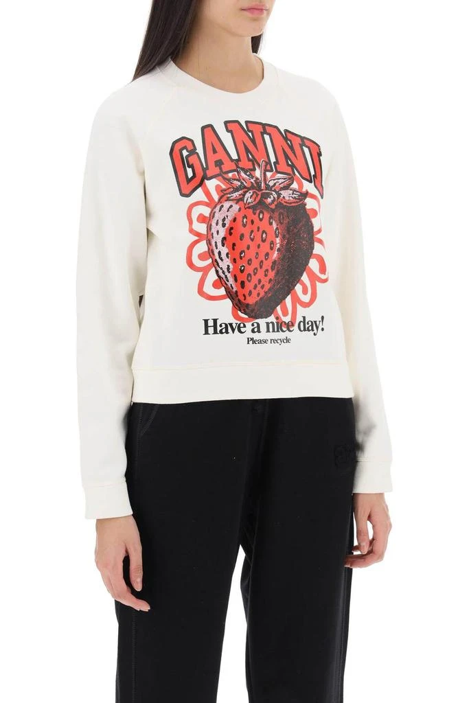 商品Ganni|Crew-neck sweatshirt with graphic print,价格¥817,第3张图片详细描述