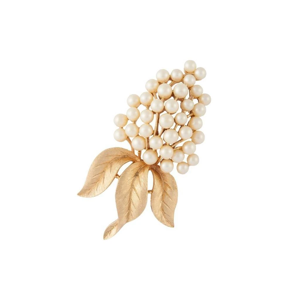 商品Susan Caplan Vintage|1960s vintage trifari faux pearl leaf brooch,价格¥3054,第2张图片详细描述