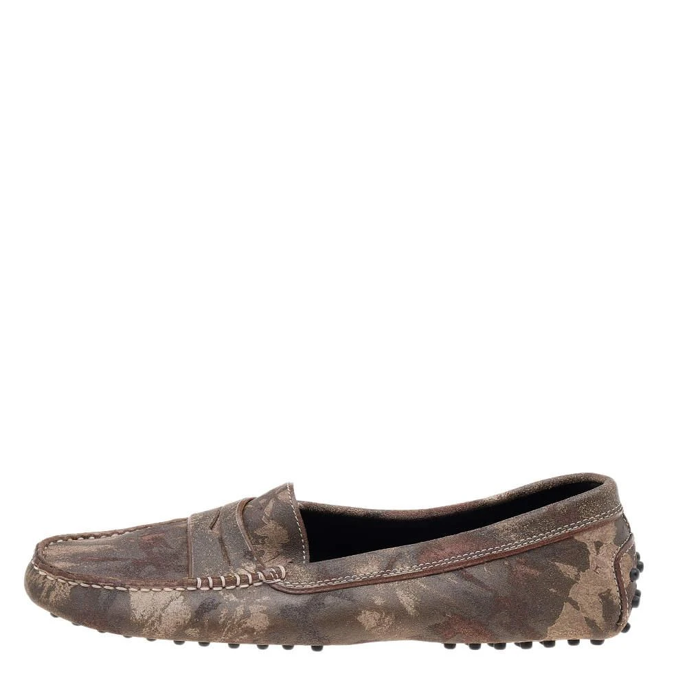 商品[二手商品] Tod's|Tod's Brown Printed Suede Slip On Loafers Size 39,价格¥1848,第2张图片详细描述