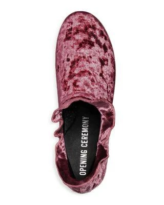 商品Opening Ceremony|Women's Didi Velvet Ruffle Slip-On Sneakers,价格¥1178,第3张图片详细描述