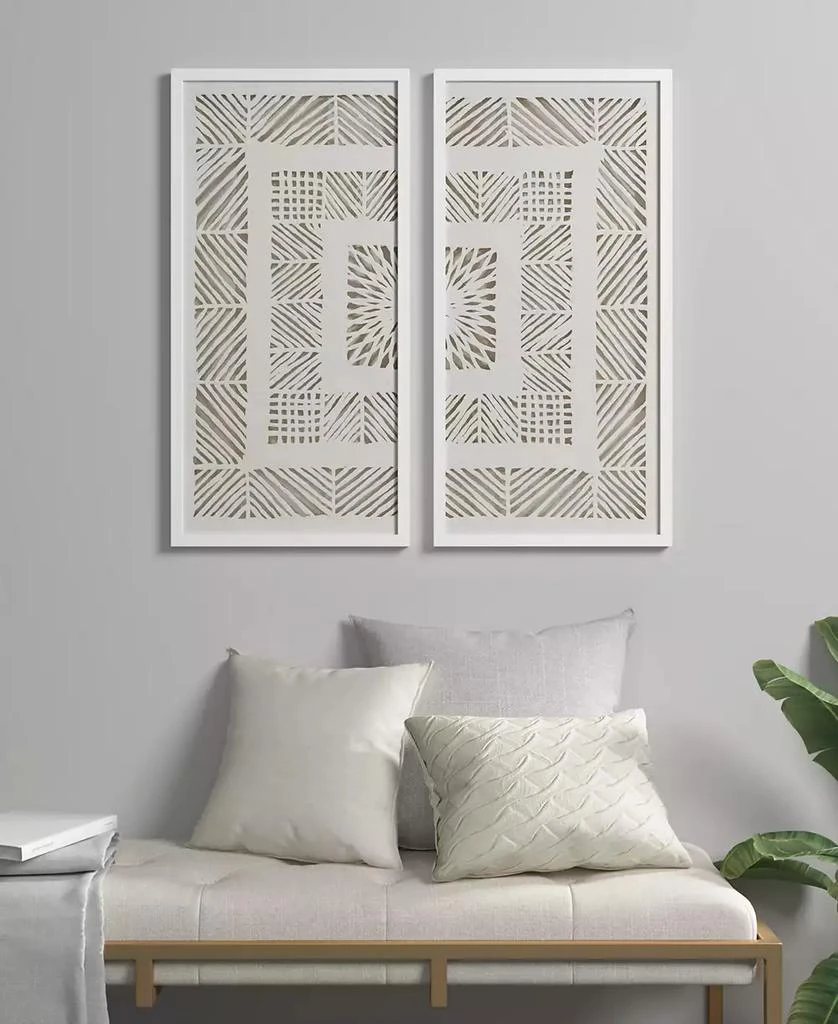 商品Madison Park|Tala Framed Geometric Rice Paper Panel 2-Pc. Shadowbox Wall Decor Set,价格¥977,第5张图片详细描述