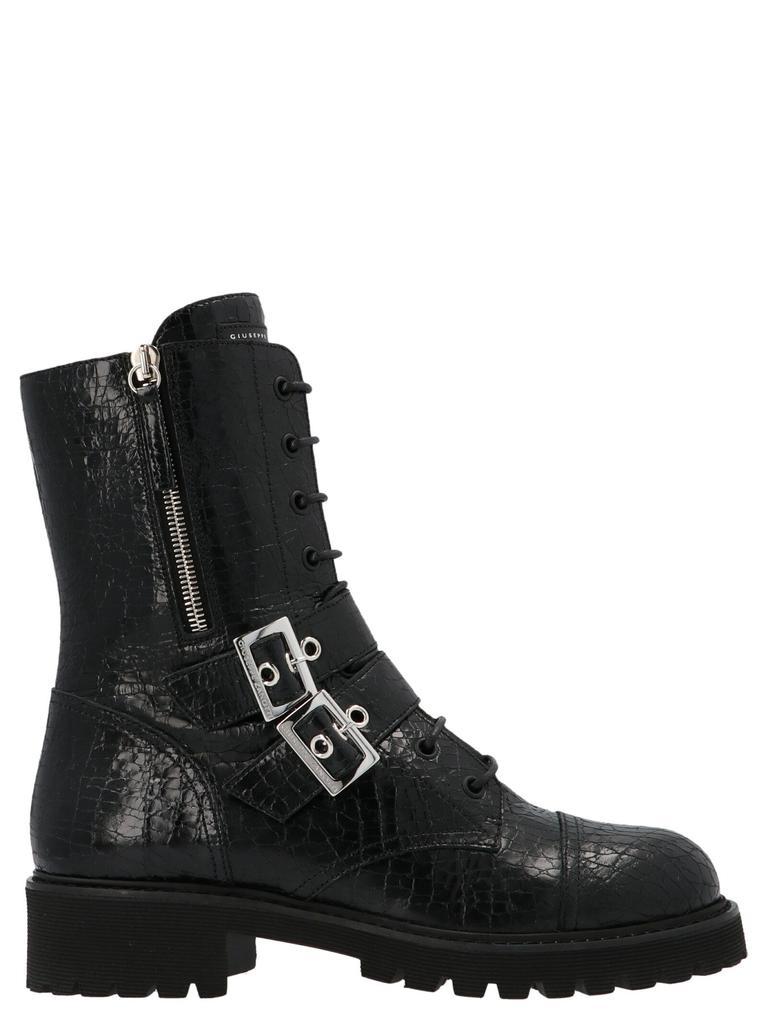 商品Giuseppe Zanotti|Double buckle combat boots,价格¥2890,第1张图片