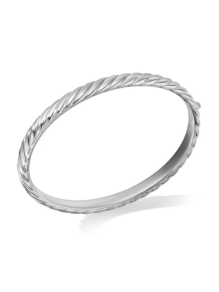 商品David Yurman|Sculpted Cable Bangle Bracelet in 18K White Gold,价格¥41483,第2张图片详细描述