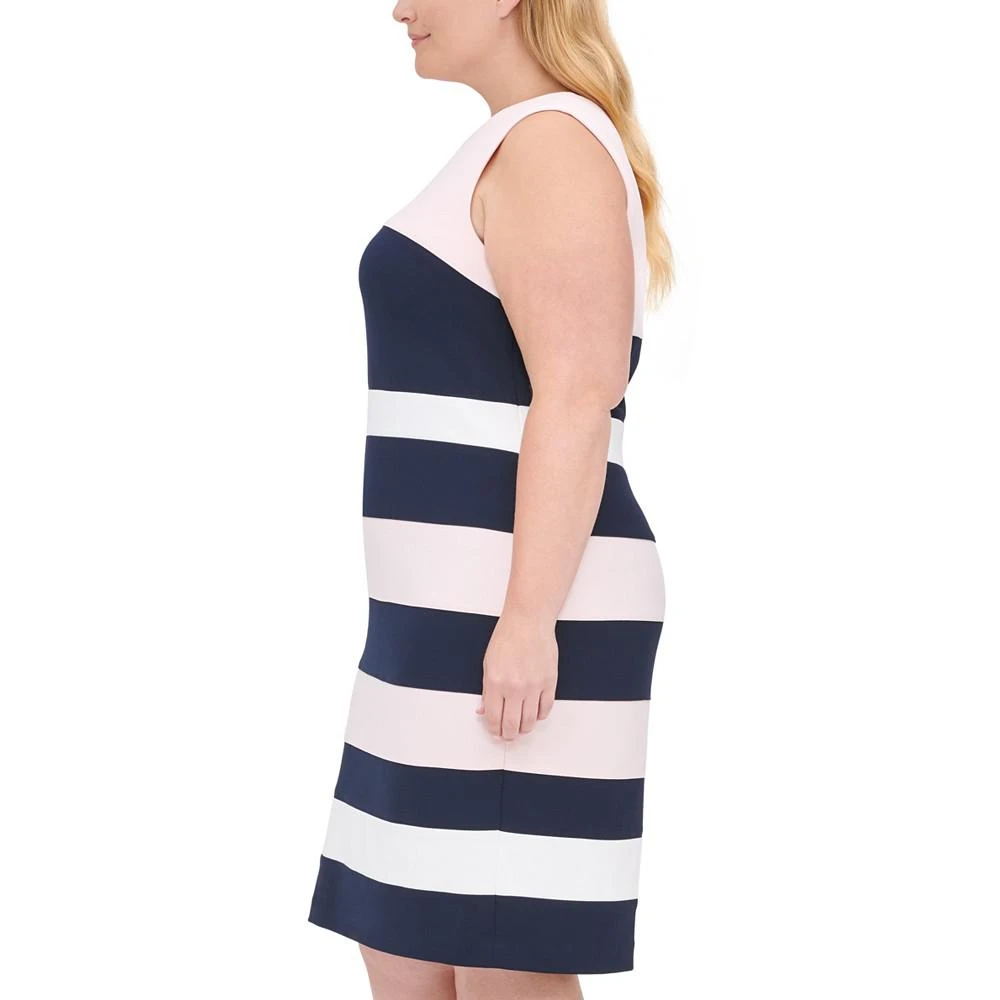 商品Tommy Hilfiger|Plus Size Scuba Crepe Colorblock Sheath Dress,价格¥805,第3张图片详细描述