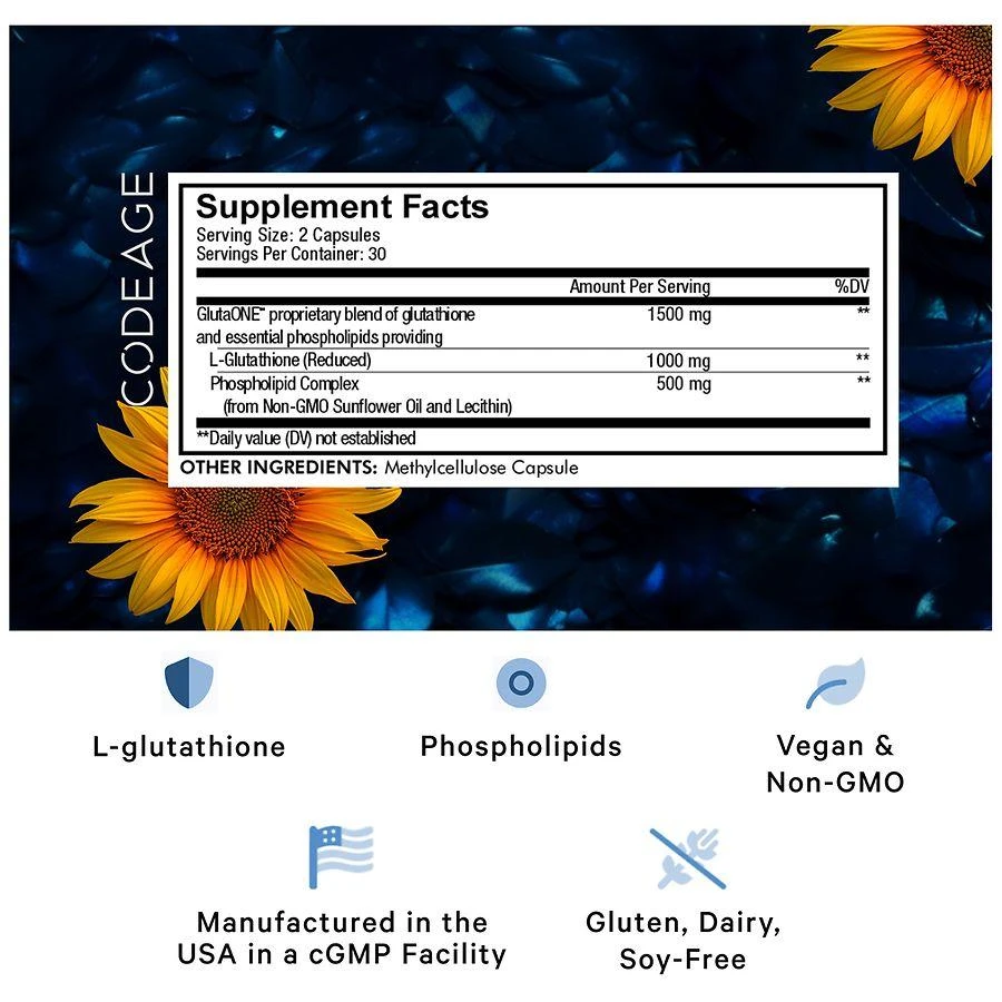 商品Codeage|Liposomal Glutathione 1000 mg,价格¥372,第4张图片详细描述