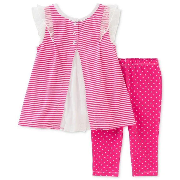 商品KIDS HEADQUARTERS|2-Pc. Striped Mesh Tunic & Capri Leggings Set, Baby Girls (0-24 months),价格¥50,第3张图片详细描述