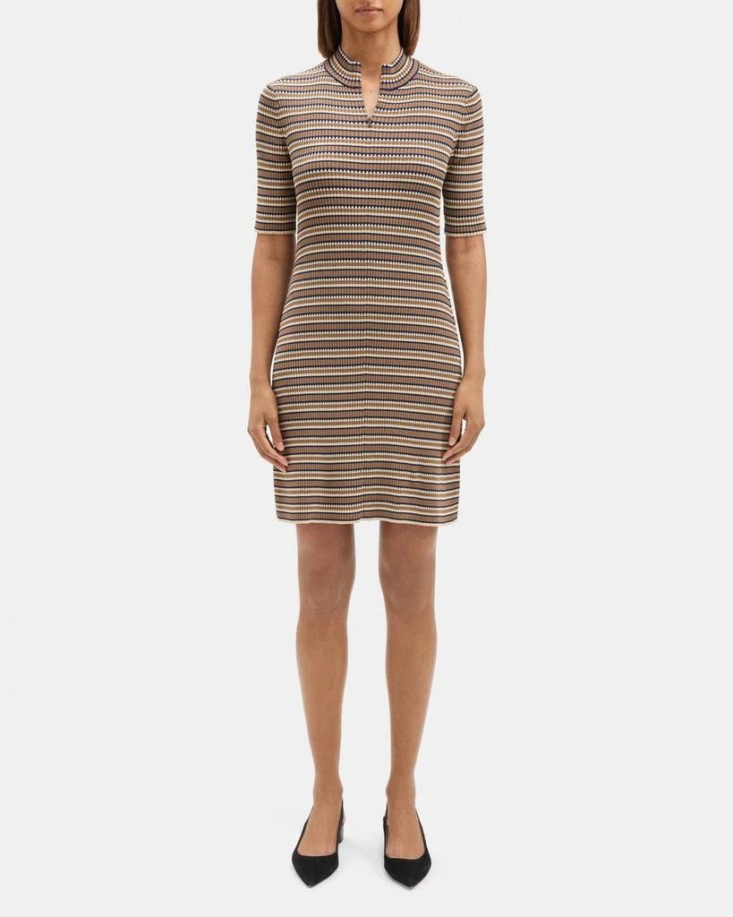 商品Theory|High Neck Mini Dress in Rib Knit,价格¥1106,第1张图片