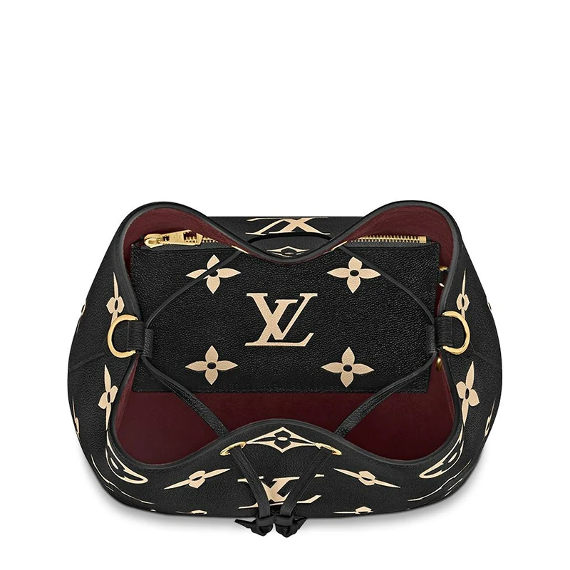 预售十天 Louis Vuitton/路易威登 经典款NÉONOÉ系列 女士黑色/米白色老花压纹粒面牛皮革金扣配可拆卸肩带单肩斜跨手提水桶包M45497 商品