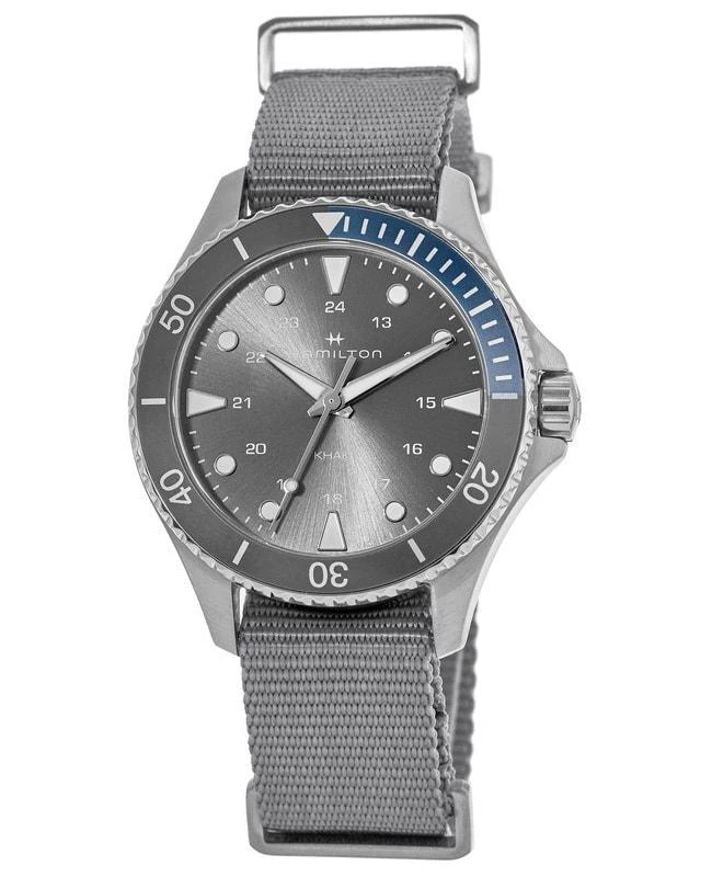 商品Hamilton|Hamilton Grey Dial Textile Strap Men's Watch H82211981,价格¥4761,第1张图片