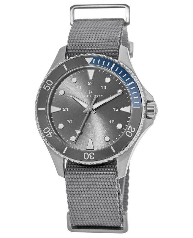 商品Hamilton|Hamilton Grey Dial Textile Strap Men's Watch H82211981,价格¥2651,第1张图片