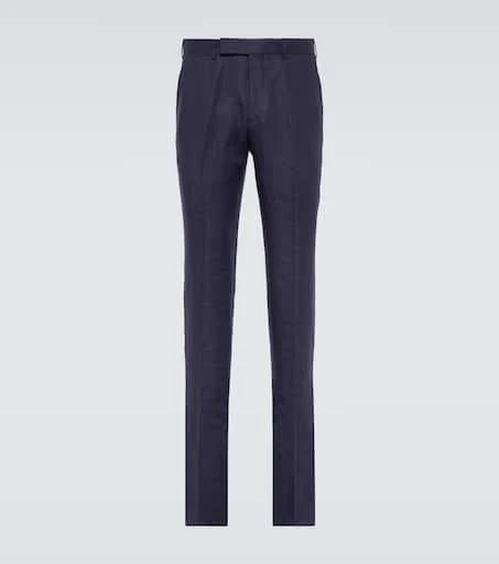 商品Zegna|亚麻斜纹裤,价格¥9037,第1张图片