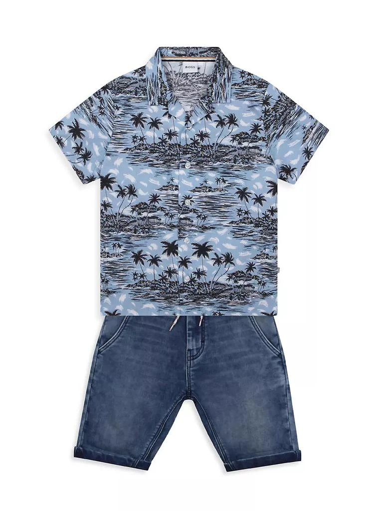 商品Hugo Boss|Little Boy's &amp; Boy's Tropical Short-Sleeve Shirt,价格¥276,第2张图片详细描述