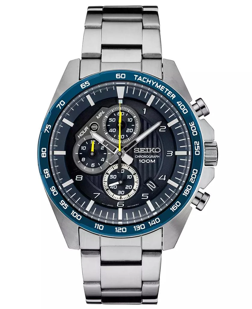 商品Seiko|Men's Chronograph Stainless Steel Bracelet Watch 43.9mm,价格¥2159,第1张图片