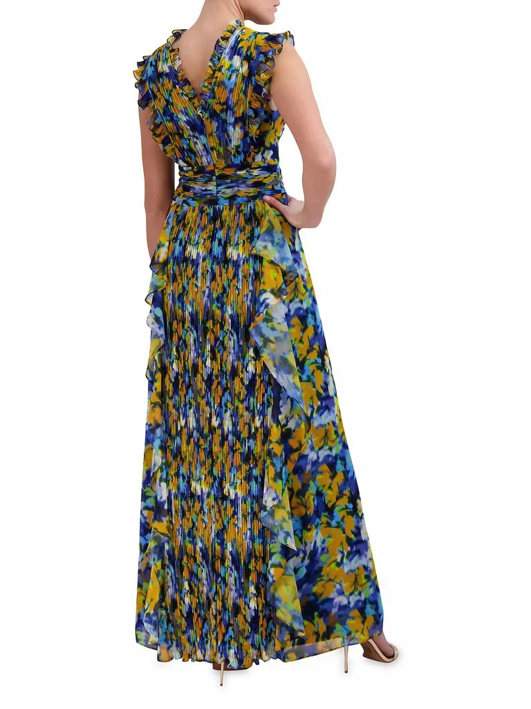 商品BCBG|Printed Pleated Ruffle Gown,价格¥3715,第5张图片详细描述