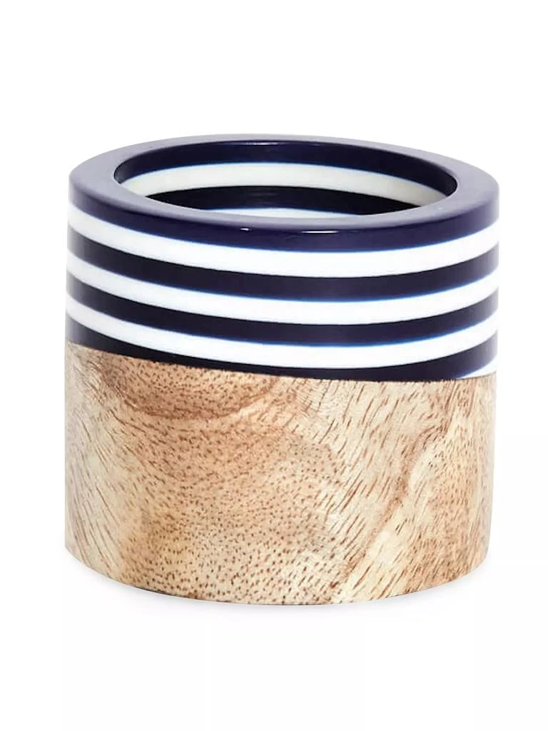 商品Von Gern Home|Wood & Stripes Napkin Rings, Set of 4,价格¥597,第1张图片
