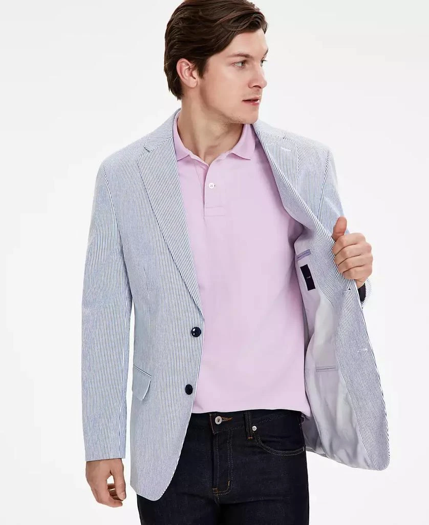 商品Tommy Hilfiger|Men's Modern-Fit Seersucker Sport Coat,价格¥2276,第4张图片详细描述