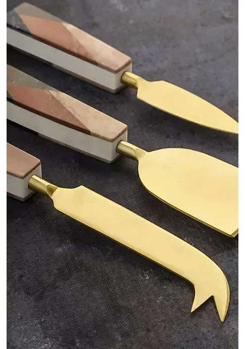 商品GAURI KOHLI|Kohli Gauri Kohli Galicia Marble Cheese Knives Set Of 3,价格¥449,第4张图片详细描述