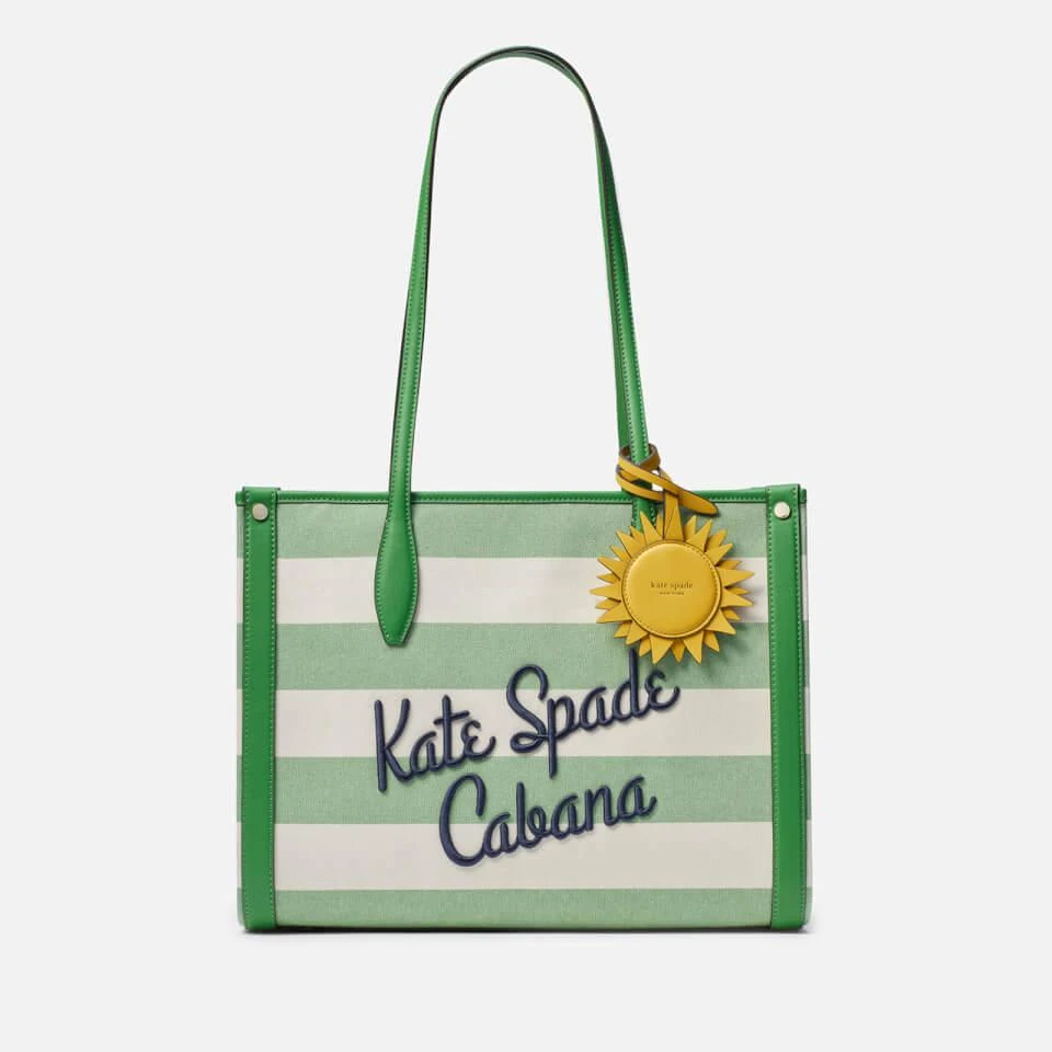 商品Kate Spade|Kate Spade New York Women's Market Cabana Canvas Medium Tote Bag - Green Multi.,价格¥1039,第1张图片