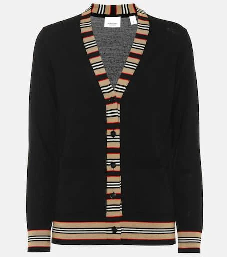 商品Burberry|Icon Stripe wool cardigan,价格¥4621,第1张图片