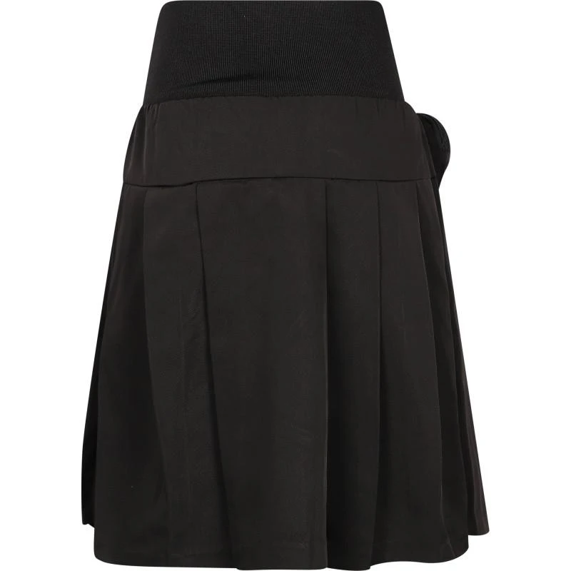 商品Karl Lagerfeld Paris|Pleated logo midi skirt with belt pocket in black,价格¥844,第2张图片详细描述